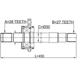 Arbre de transmission (arbre à cames) FEBEST 1212-JX1LH pour GENESIS G80, GV70, GV80 FEBEST