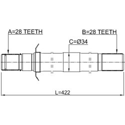 Arbre de transmission (arbre de transmission homocinétique) FEBEST 1212-KMH4WDRH pour HYUNDAI, KIA FEBEST