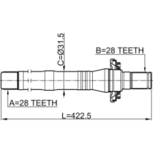 Demi-arbre de transmission droit FEBEST 1212-SFCL pour HYUNDAI SANTA FEBEST