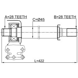 Arbre de transmission (arbre de transmission homocinétique) FEBEST 1212-TM2WDRH pour HYUNDAI, KIA FEBEST