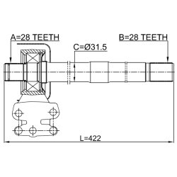 Arbre de transmission (arbre de transmission homocinétique) FEBEST 1212-TM4WDRH pour HYUNDAI, KIA FEBEST