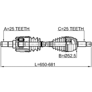 Arbre de transmission avant gauche FEBEST 1214-SOLLH pour HYUNDAI, KIA 49500-1R000 FEBEST