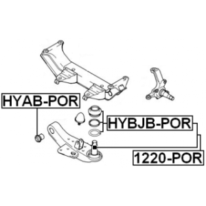 Rotule de bras inférieur avant FEBEST 1220-POR pour HYUNDAI, KIA 54510-4B000 FEBEST