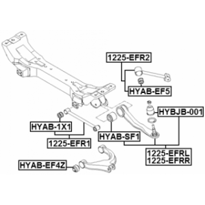 Biellette transversale arrière FEBEST 1225-EFR1 pour HYUNDAI, KIA 55250-38000 FEBEST