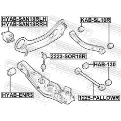 Bras de suspension arrière FEBEST 1225-PALLOWR pour HYUNDAI, KIA FEBEST