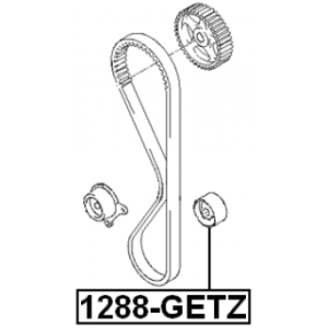 Poulie de renvoi et courroie de distribution FEBEST 1288-GETZ pour HYUNDAI, KIA 24810-26020 FEBEST
