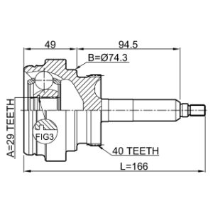 Joint homocinétique extérieur FEBEST 1410-ACTA40 pour SSANGYONG ACTYON FEBEST