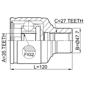 Joint homocinétique intérieur FEBEST 1411-REXI pour SSANGYONG REXTON FEBEST