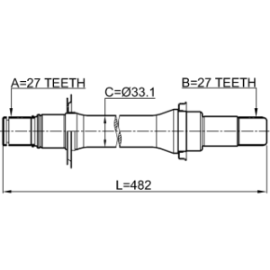 Demi-arbre de transmission droit FEBEST 1412-ACT2WDRH pour SSANGYONG KORANDO FEBEST