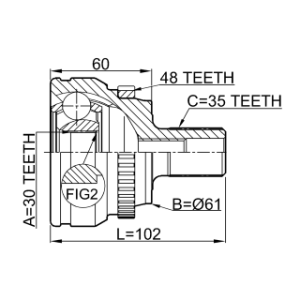 Joint homocinétique extérieur FEBEST 1610-210A48 pour Mercedes Classe E FEBEST