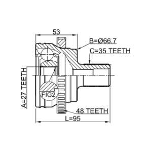 Joint homocinétique extérieur FEBEST 1610-220A48 pour Mercedes Classe S FEBEST
