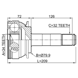 Joint homocinétique intérieur arrière FEBEST 1611-164R pour Mercedes Classe M et Classe GL FEBEST