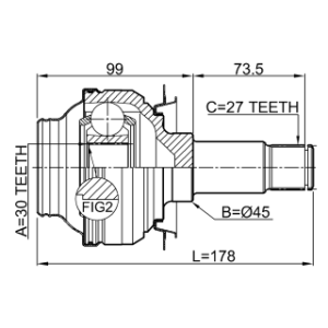 Joint homocinétique intérieur arrière FEBEST 1611-204R pour MERCEDES 2213502010 FEBEST