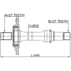 Arbre de transmission (arbre de transmission homocinétique) FEBEST 1612-246RH pour MERCEDES OE 2463600274 FEBEST