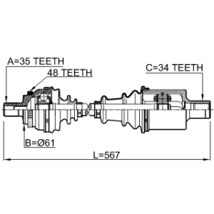Arbre de transmission avant gauche FEBEST 1614-210LH pour Mercedes Classe E FEBEST