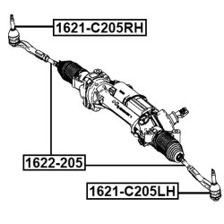 Biellette de direction intérieure FEBEST 1622-205 pour CHEVROLET, MERCEDES, VAUXHALL FEBEST
