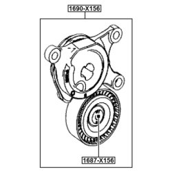 Tendeur de courroie à nervures FEBEST 1690-X156 pour MERCEDES FEBEST