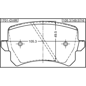 Kit de plaquettes de frein arrière FEBEST 1701-GVIR pour VW, AUDI 3AA698451 FEBEST