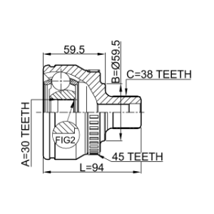 Joint homocinétique extérieur FEBEST 1710-099A45 pour AUDI,VW 8D0498099C FEBEST