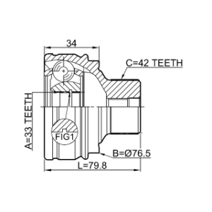 Joint homocinétique extérieur FEBEST 1710-Q520MT pour AUDI A4, A5, Q5 FEBEST