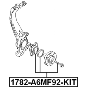 Kit de moyeu de roue avant FEBEST 1782-A6MF92-KIT pour AUDI,VW 3D0498607 FEBEST