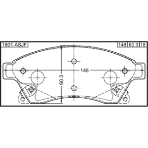 Kit de plaquettes de frein avant FEBEST 1801-ASJF pour CHEVROLET, VAUXHALL, HOLDEN, BUICK FEBEST