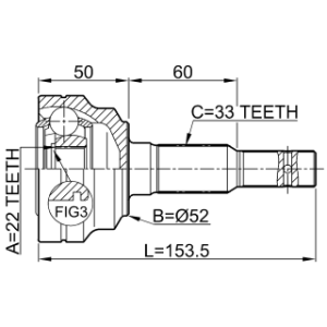 Joint homocinétique extérieur FEBEST 1810-002 pour VAUXHALL 0374002 FEBEST