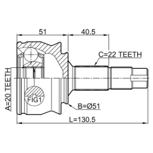Joint homocinétique extérieur FEBEST 1810-CORD pour VAUXHALL 1603431 FEBEST