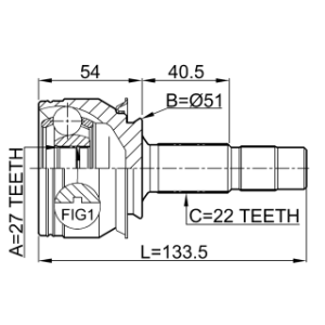 Joint homocinétique extérieur FEBEST 1810-Z14 pour FIAT, VAUXHALL 0374632 FEBEST
