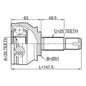Joint homocinétique extérieur FEBEST 1810-Z16 pour VAUXHALL CORSA FEBEST