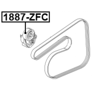 Poulie de tension FEBEST 1887-ZFC pour VAUXHALL, CHEVROLET, HOLDEN, SAAB FEBEST