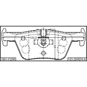 Kit de plaquettes de frein arrière FEBEST 1901-F20R pour BMW 34206799809 FEBEST
