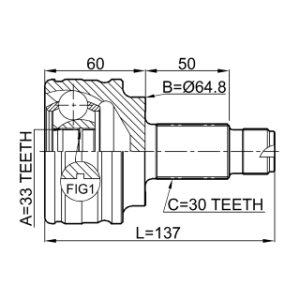 Joint homocinétique extérieur FEBEST 1910-X3 pour BMW X3 OE 31603450565 FEBEST