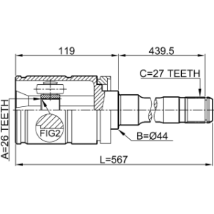 Joint homocinétique intérieur droit FEBEST 1911-E53RH pour BMW X5 FEBEST