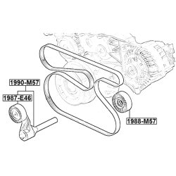 Poulie de guidage de courroie striée FEBEST 1988-M57 pour BMW X5, X6 FEBEST