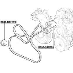 Poulie de guidage de courroie trapézoïdale FEBEST 1988-N47D20 pour BMW FEBEST