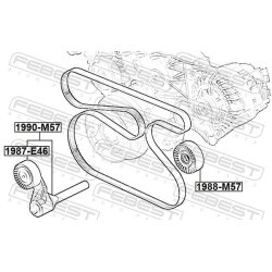 Tendeur de courroie à nervures FEBEST 1990-M57 pour BMW X5, X6 FEBEST