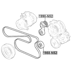 Tendeur de courroie FEBEST à nervures en V 1990-N52 pour BMW Série 5, Série 7, X3 FEBEST