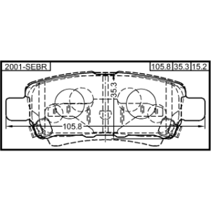 Kit de plaquettes de frein arrière FEBEST 2001-SEBR pour MITSUBISHI, CHRYSLER, JEEP, DODGE FEBEST