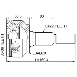 Joint homocinétique extérieur FEBEST 2010-GRCH pour JEEP 52104590AA FEBEST