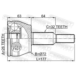 Kit de joint homocinétique FEBEST 2010-WKF pour DODGE, JEEP OE 04578884AC FEBEST