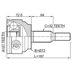 Kit de joint homocinétique FEBEST 2010-WKR pour DODGE, JEEP OE 52123521AA FEBEST