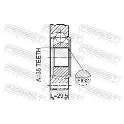 Joint d'arbre de transmission FEBEST 2011-JLSHA pour JEEP WRANGLER OE 68272535AA FEBEST