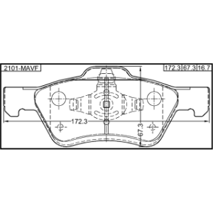 Kit de plaquettes de frein avant FEBEST 2101-MAVF pour FORD, MERCURY, MAZDA 4641690 FEBEST