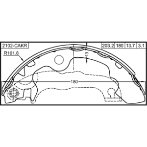 Kit de mâchoires de frein arrière FEBEST 2102-CAKR pour FORD FOCUS FEBEST