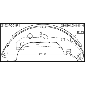 Kit de mâchoires de frein arrière FEBEST 2102-FOCIIR pour FORD, MAZDA FOCUS, 3 FEBEST
