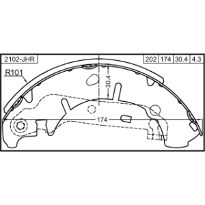Kit de mâchoires de frein arrière FEBEST 2102-JHR pour FORD, MAZDA 1125669 FEBEST