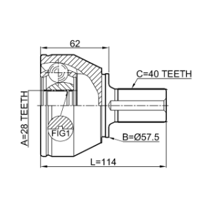 Joint homocinétique extérieur FEBEST 2110-CA220 pour VOLVO, FORD 1380034 FEBEST