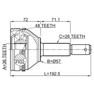 Joint homocinétique extérieur FEBEST 2110-FMA48 pour FORD TRANSIT FEBEST