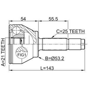 Joint homocinétique extérieur FEBEST 2110-FUS pour FORD, MAZDA 1063496 FEBEST